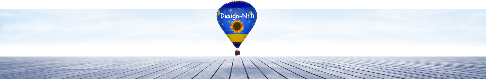 気球のある水平線